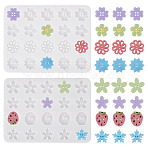 2Pcs 2 Styles DIY Button Silicone Molds, Resin Casting Molds, for UV Resin & Epoxy Resin Craft Making, Ghost White, 128x97.5~100x5mm, Hole: 1.5~2mm, Inner Diameter: 18~20.5x17~20.8mm, 1pc/style(DIY-TA0013-33)