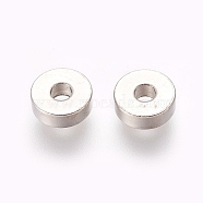 Brass Spacer Beads, Rondelle, Platinum, 6x2mm, Hole: 2mm(X-KK-EC859-1P)