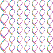 40Pcs 304 Stainless Steel Leverback Earring Findings, with Loop, Cadmium Free & Nickel Free & Lead Free, Rainbow Color, 16x10.5mm, Hole: 1.5mm, Pin: 0.7mm(STAS-SP0001-10RC)