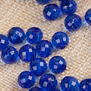 Transparent Acrylic Beads, Round, Medium Blue, 6mm, about 5480pcs/500g(TACR-NH0001-A-02)