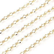 3.28 Feet Brass Figure 8 Chain, Figaro Chains, Long-Lasting Plated, Soldered, Real 18K Gold Plated, 4x3x1mm(X-CHC-G007-02G)