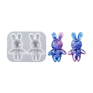 Keychain Charms Silicone Molds, Resin Casting Molds, for UV Resin, Epoxy Resin Jewelry Making, Rabbit Pattern, 67x87x13mm, Inner Diameter: 37x59mm(DIY-G079-11A)