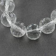 Transparent Glass Bead Strands, Faceted(96 Facets), Round, Clear, 12mm, Hole: 2mm, about 50pcs/strand, 22.4 inch(GLAA-R095-12mm-15)