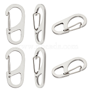 6Pcs 202 Stainless Steel Keychain Carabiner, Quick Release Snap Hook, Stainless Steel Color, 32.5x16.5x7mm(STAS-UN0047-09)