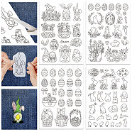 4 Sheets 11.6x8.2 Inch Stick and Stitch Embroidery Patterns, Non-woven Fabrics Water Soluble Embroidery Stabilizers, Rabbit, 297x210mmm(DIY-WH0455-054)