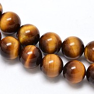 Natural Tiger Eye Beads Strands, Grade AAA, Round, 6mm, Hole: 1mm, about 66pcs/strand, 15.7 inch(G-F173-12-6mm)