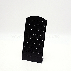 Acrylic Earring Studs Displays. Jewelry Display Rack, 72 holes, Rectangle, Black, 4.6x8.9x19.2cm, Hole: 0.14cm(EDIS-WH0006-01B)