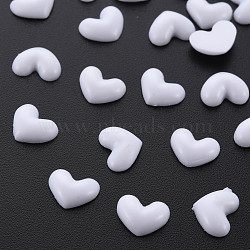 Opaque Resin Cabochons, Heart, White, 4.5x5x2mm(CRES-Q216-021)
