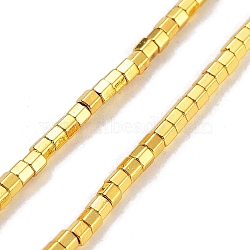 Synthetic Non-magnetic Hematite Beads Strands, Long-Lasting Plated, Hexagonal Prism, Golden Plated, 2~2.5x2x1.5mm, Hole: 0.7mm, about 227pcs/strand, 16.22''(41.2cm)(G-P545-N01-01A)