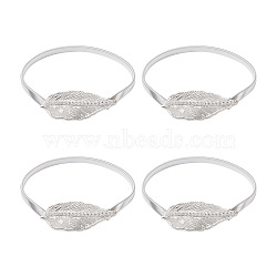 Curtain Tieback, Alloy Spring Design, Suitable for Most Curtains, Easy to Use, Leaf, Platinum, 434x9x3.5mm(EL-TAC0001-06P)