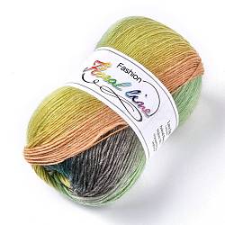 Wool Knitting Yarn, Segment Dyed, Crochet Yarn, Colorful, 1mm, about 400m/roll(YCOR-F001-02)