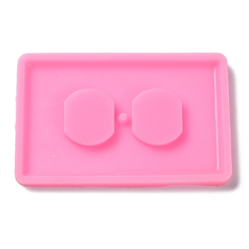 Rectangle Socket Panel Silicone Mould, Resin Casting Molds, For UV Resin, Epoxy Resin Craft Making, Flamingo, 77x121x7mm, Hole: 4mm