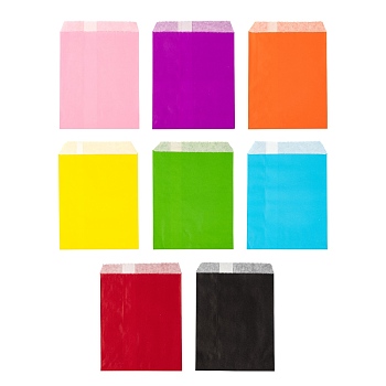 80Pcs 8 Colors Eco-Friendly Kraft Paper Bags, Gift Bags, Rectangle, Mixed Color, 18x13x0.02cm, 10pcs/color