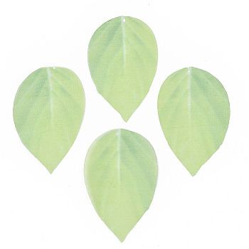 Polyester Organza Fabric Big Pendants, For DIY Jewelry Making Crafts, Leaf, Yellow Green, 50~53x30mm, Hole: 0.5mm