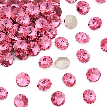 Preciosa&reg MAXIMA Crystal Round Stones, Czech Crystal, Bicone(436 11 177 Rivoli), Dura Foiling, 70010 Rose, SS47(10.55~10.9mm)