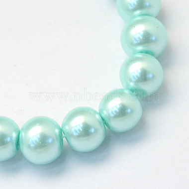 Baking Painted Pearlized Glass Pearl Round Bead Strands(HY-Q003-6mm-45)-2