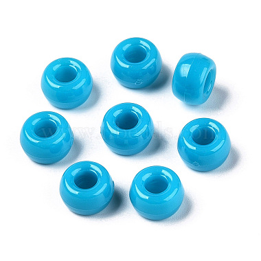 Deep Sky Blue Barrel Plastic Beads