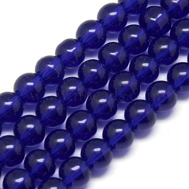 4mm Blue Round Glass Crystal Beads Strands Spacer Beads(X-GR4mm25Y)-1