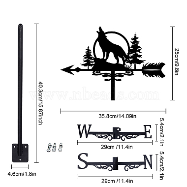 indicador de dirección del viento de hierro orangután(AJEW-WH0265-026)-2