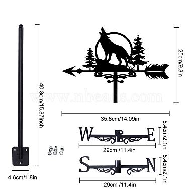 Orangutan Iron Wind Direction Indicator(AJEW-WH0265-026)-2