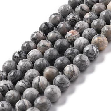 8mm Gray Round Netstone Beads
