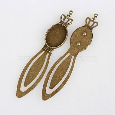Antique Bronze Iron Bookmark Cabochon Settings(X-PALLOY-N0084-14AB-NF)-2