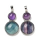 Natural & Synthetic Mixed Gemstone Pendants(G-G147-06P)-2