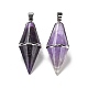 Natural & Synthetic Mixed Gemstone Pointed Pendants(G-F763-04P)-2