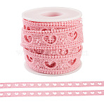 4.2 Yards Heart Milk Fiber Lace Trim, Clothing Accessories, Pink, 7/8 inch(21mm)(OCOR-TA0003-51B)