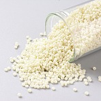 TOHO 15/0 Round Beads, Japanese Seed Beads, (51) Opaque Light Beige, 1.5mm, Hole: 0.7mm, about 3000pcs/bottle, 10g/bottle(SEED-JPTR15-0051)