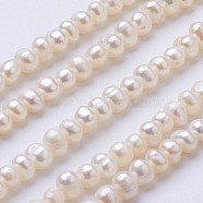 Natural Cultured Freshwater Pearl Beads Strands, Potato, Beige, 2.5~4.5x4.5~6mm, Hole: 0.7mm,  about 87~90pcs/strand, 1.36~1.38 inch(34.5~35cm)(PEAR-F004-02)