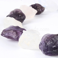 Natural Gemstone Crystal & Amethyst Quartz Rough Nuggets Bead Strands, 13~40x10~26x10~23mm, Hole: 2mm, about 14~19pcs/strand, 16.54 inch(G-E219-01)