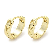 Brass Hoop Earrings, Real 18K Gold Plated, 12.5x3.5mm(EJEW-L211-010A-G)