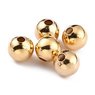 Brass Spacer Beads, Long-Lasting Plated, Round, Real 24K Gold Plated, 5mm, Hole: 1.4mm(KK-O133-010D-G)