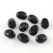 オーバル天然石風アクリルビーズ, ブラック, 18x13x9.5mm, 穴：2mm(X-OACR-R052-01)