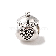 Tibetan Style Alloy European Beads, Lead Free & Cadmium Free, Large Hole Beads, House with Heart, Antique Silver, 11x8x8mm, Hole: 4.5mm(TIBE-Q090-70AS)