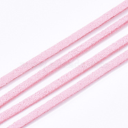 Faux Suede Cord, Faux Suede Lace, Pearl Pink, 2.5~2.8x1.5mm, about 1.09 yards(1m)/strand(LW-R023-2.8mm-26)
