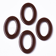 Cellulose Acetate(Resin) Linking Rings, Oval, Coconut Brown, 23x16x2mm, Inner Diameter: 15x8mm(X-KY-S158-A62-01)