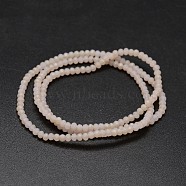 Half Rainbow Plated Faceted Rondelle Glass Bead Strands, Frosted, Blanched Almond, 4~4.5x3~3.5mm, Hole: 0.8mm, about 150pcs/strand, 15.1 inch(EGLA-L007-B05-4mm)