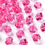Transparent Acrylic Beads, Faceted, Polygon, Camellia, 8x10x9mm, Hole: 1.6mm, about 1300pcs/500g(TACR-S154-15B-82)