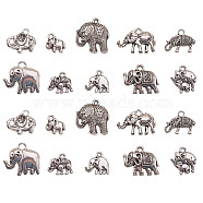 Tibetan Style Alloy Pendants, Elephant Shape, Antique Silver, 17x19x5mm, Hole: 2mm(TIBEP-CJ0001-12)