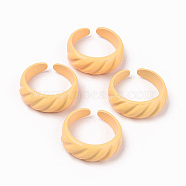 Spray Painted Alloy Cuff Rings, Open Rings, Cadmium Free & Lead Free, Orange, US Size 7 1/4(17.5mm)(X-RJEW-T011-31A-RS)