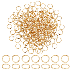 200Pcs 304 Stainless Steel Open Jump Rings, Real 24K Gold Plated, 18 Gauge, 9x1mm, Inner Diameter: 7mm(STAS-UN0055-25)