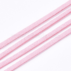 Faux Suede Cord, Faux Suede Lace, Pearl Pink, 2.5~2.8x1.5mm, about 1.09 yards(1m)/strand(LW-R023-2.8mm-26)