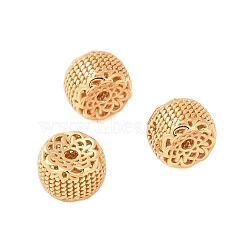 925 Sterling Silver Beads, Flat Round, Real 18K Gold Plated, 6.5x4.5mm, Hole: 1.2mm(STER-P060-15G)