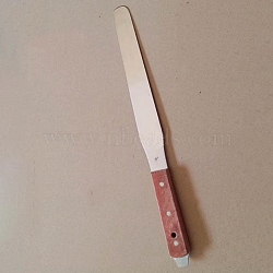 Steel Spatula Painting Knife with Wood Handle, Mixing Scraper, for Oil Painting Color Mixing, Stainless Steel Color, 36x2.5cm(DRAW-PW0003-35)