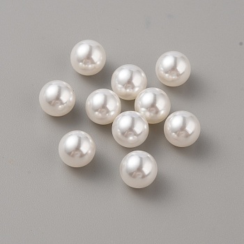 Plastic Imitation Pearl Beads, Round, Seashell Color, 8mm