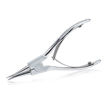 Alloy Jewelry Pliers, Round Nose Pliers, Platinum, 15.1x7.4x1.1cm