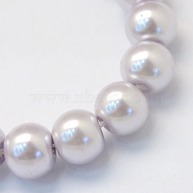 Baking Painted Pearlized Glass Pearl Round Bead Strands(X-HY-Q330-8mm-25)-2