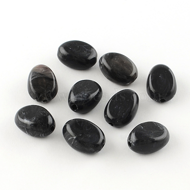 Black Oval Acrylic Beads